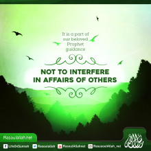 It is a part of our beloved Prophet guidance not to interfere in affairs of others