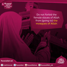 'Do not forbid the female slaves of Allah from (going to) the mosques of Allah