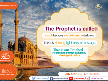 The Prophet is called a torch because a torch is used in darkness; it leads, shining light on safe passage