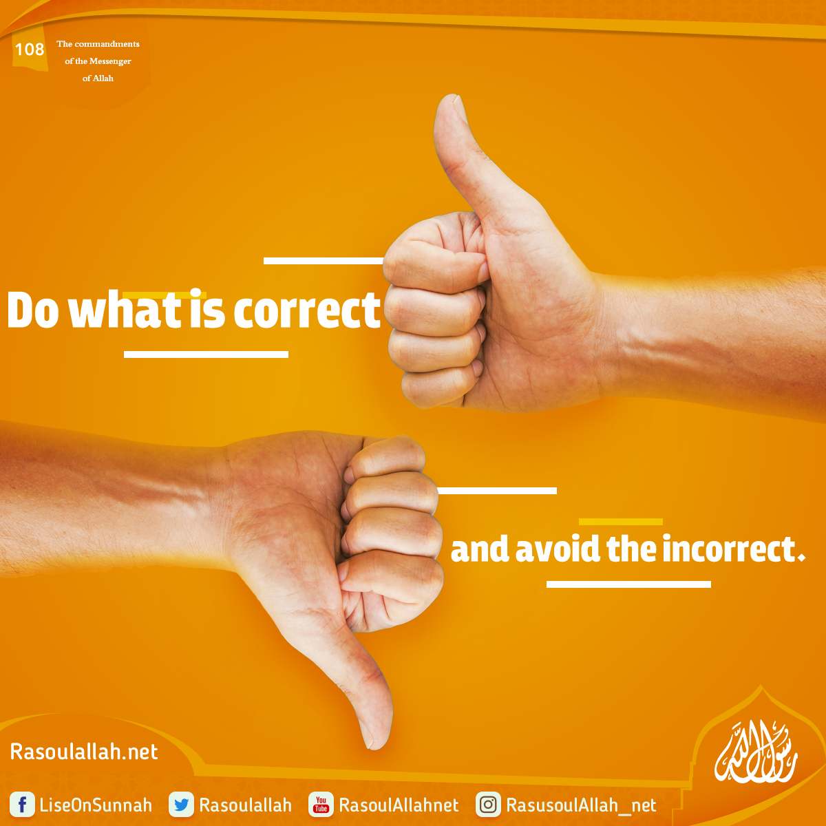 Do what is correct and avoid the incorrect